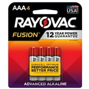 Rayovac Fusion AAA Batteries (4 Pack), Triple A Alkaline Batteries