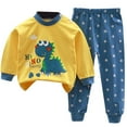 thumbnail image 2 of HAYIMI Boys Girls Pajamas Comfort Kids Cartoon Toddler Children Sleepwear O-Neck Long Sleeve T-Shirts Pants Homewear, 3-4 Years, 2 of 3