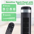 thumbnail image 4 of Tower Fan, Oscillating Fan with 26ft Air Delivery, 5 Speeds & 4 Modes, 22ft/s High Velocity Floor Fan with 12H Timer, Remote for Large Room Office, Black, 4 of 7