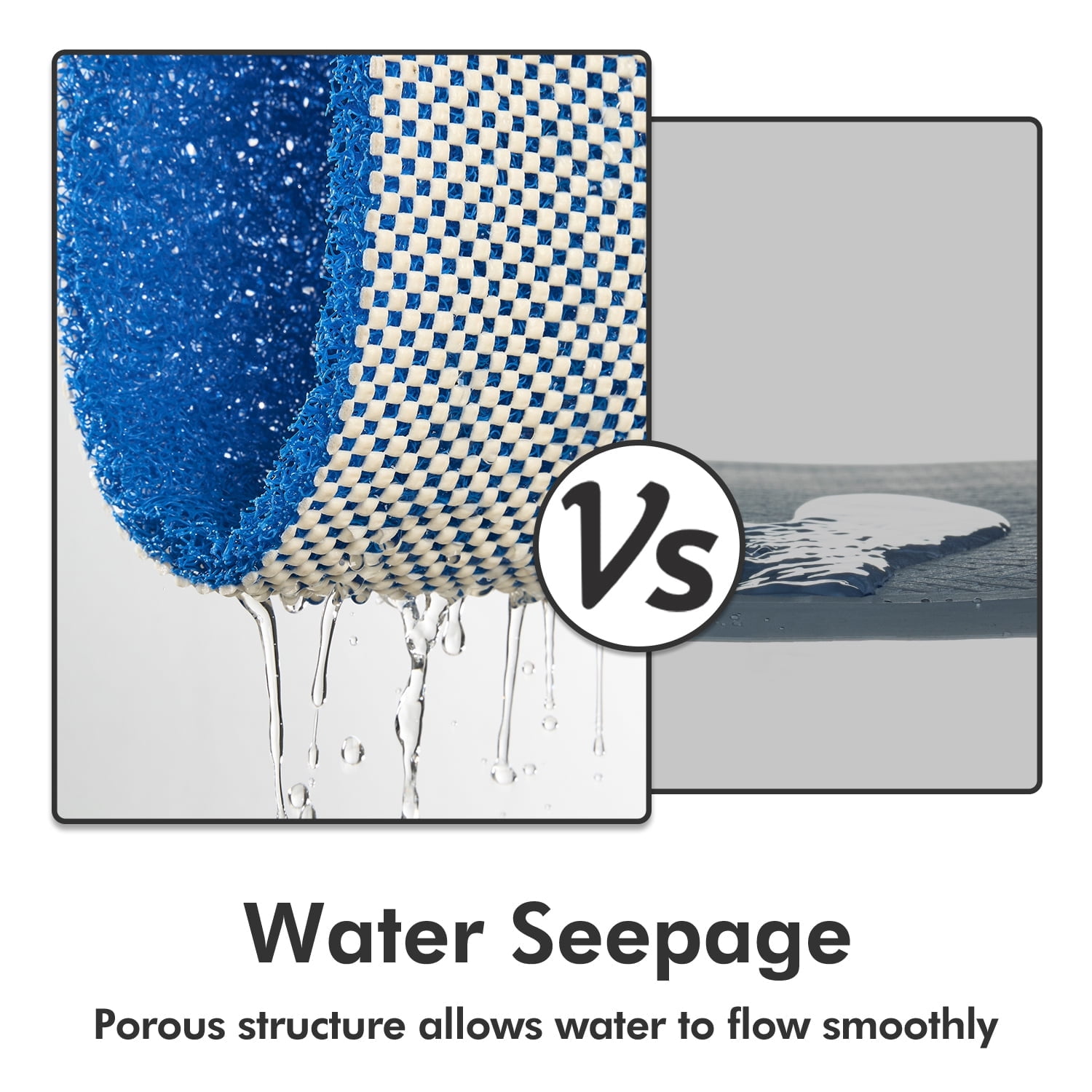 SIXHOME Non Slip Shower Mat 16"x24" PVC Loofah Shower Mats for Bathtub Quick Drying Shower Floor Mat with Comfortable Textured Surface Easy Cleaning Shower Mat for Shower Stall Blue