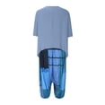 thumbnail image 5 of Xihbxyly Women's Suit Set Summer Savings Clearance 2 Piece Linen Set for Women, Women's 2 Piece Sets Casual Short Sleeve Round Neck Printed Tops Elastic Waist Pants Two Set Piece Outfits Blue XXXXL, 5 of 7