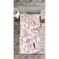 thumbnail image 3 of Ambesonne Eiffel Tower Quilted Bedspread Set 2 Pcs, Paris Honeymoon, Twin Size, Pale Pink White, 3 of 3