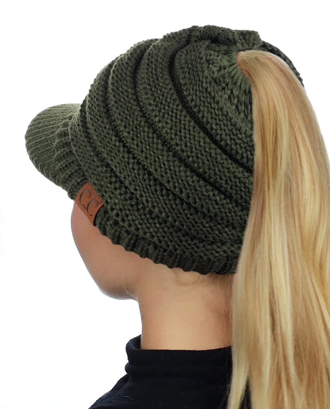 ponytail visor beanie cap