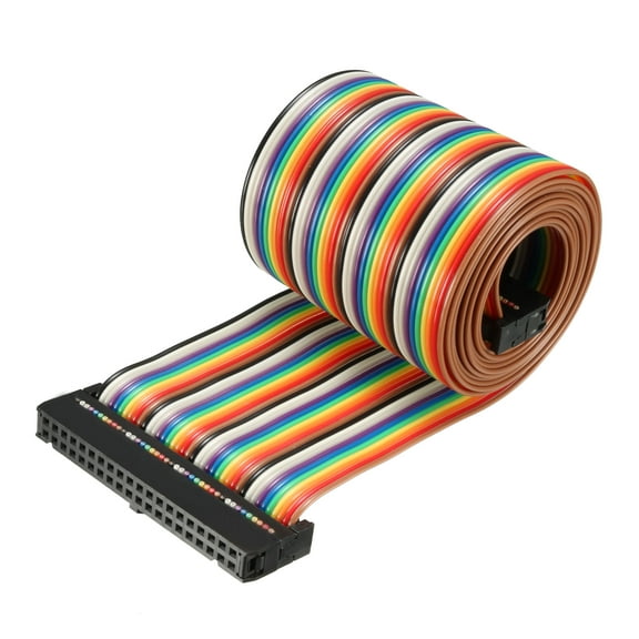 Unique Bargains IDC 40P Wire Flat Rainbow Ribbon Cable 118cm 2.54mm Pitch 1pcs