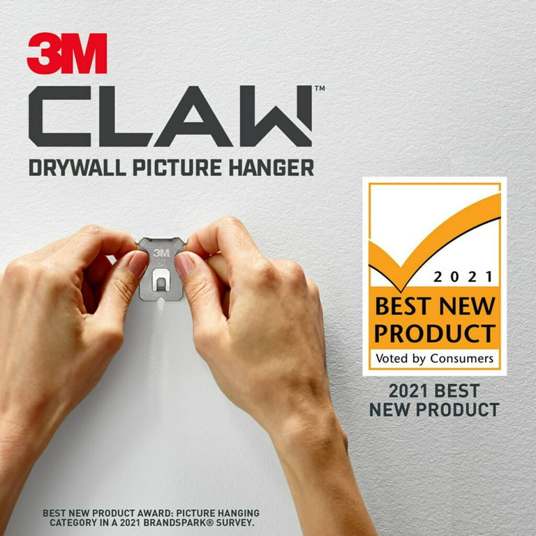 3M Claw Drywall Picture Hangers Holds 15 lb. & Command Clear Small Wire  Hooks, 10 Hooks, 12 Strips