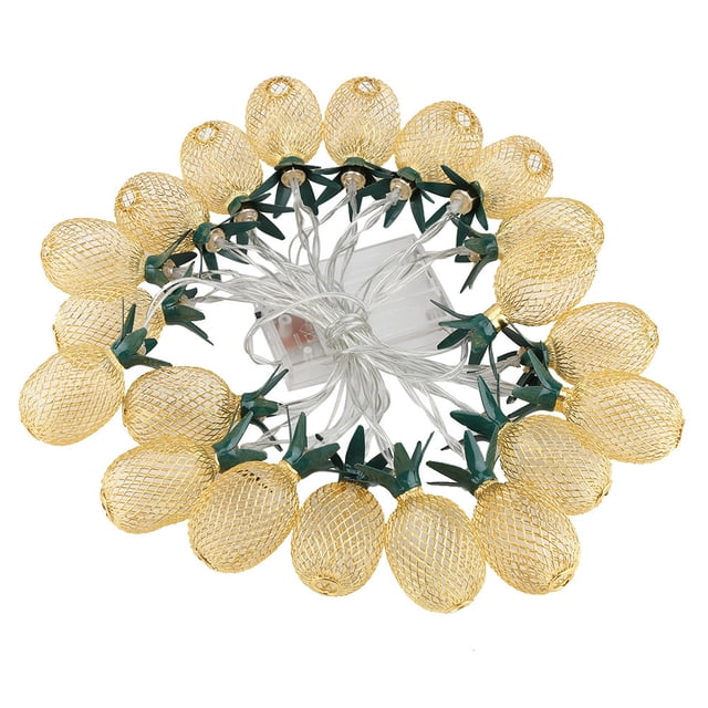 Lámpara de jardín de boda con forma de piña de Metal ahuecada alimentada por batería 20LED