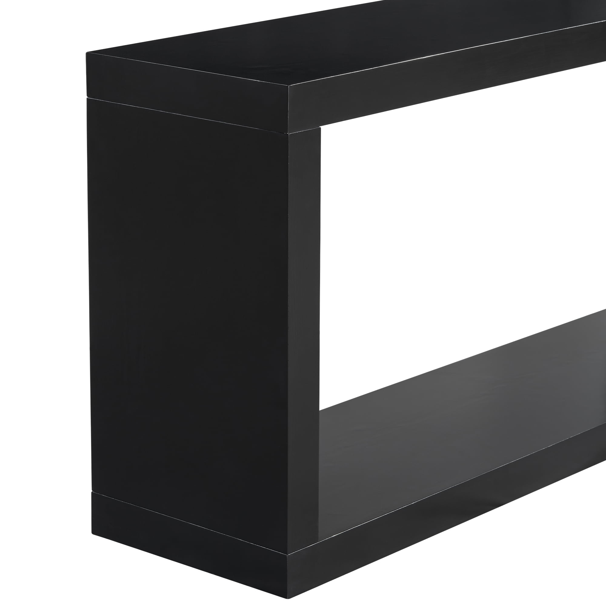 EUROCO Modern Console Table,59.6" Wood Entryway Table with Storage,Narrow Long Sofa Table Behind Couch Table for Living Room,Foyer, Hallway,Black