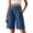 Blue, variant on Binmer Women’s Elastic High Waist Pleated Bermuda Shorts with Pockets,Casual Loose Fit Summer Shorts Beige,Women's Plus L