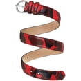 thumbnail image 2 of Falari Women Genuine Leather Belt Fashion Dress Belt With Single Prong Buckle Red Camouflage S, 2 of 3