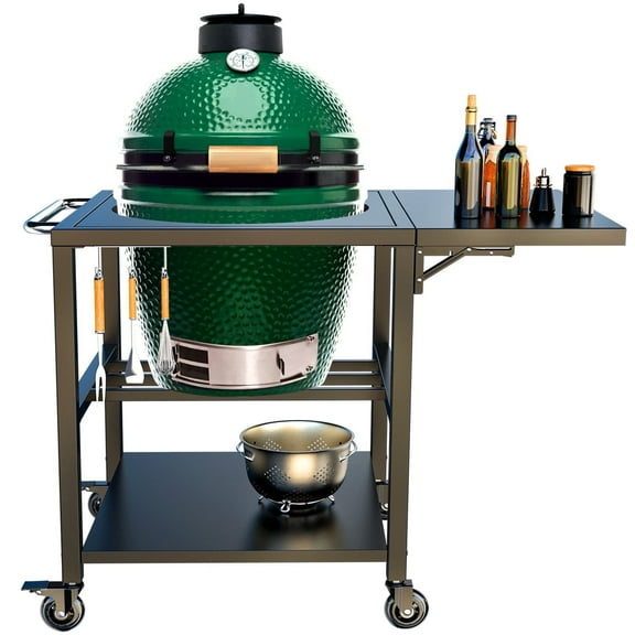 Grill Table For Big Green Egg Stand, Outdoor Grill Nest Compatible With Large Big Green Egg And Other Inch Models16-22 Inch Kamado Grills ( Only Cart, Not Include The Grill)