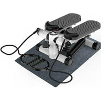 Mini Stepper, Air-Powered Stair Stepper with LCD Digital Monitor, Resistance Bands and Pad, Steppers for Exercise at Home Office - 330lbs Laoding Capacity