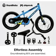 Royalbaby Rocket 14 Inch Kids Bicycle for Boys and Girls Aged 4 to 7, Light Blue