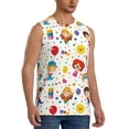 thumbnail image 2 of Uemuo Childrens Party Pattern Men's Sleeveless T-Shirt,Muscle Athletic Tank Top, Moisture-wicking Quick-dry Breathable Classic Tee Top for Gym Run Outdoor Sports-X-Large, 2 of 8