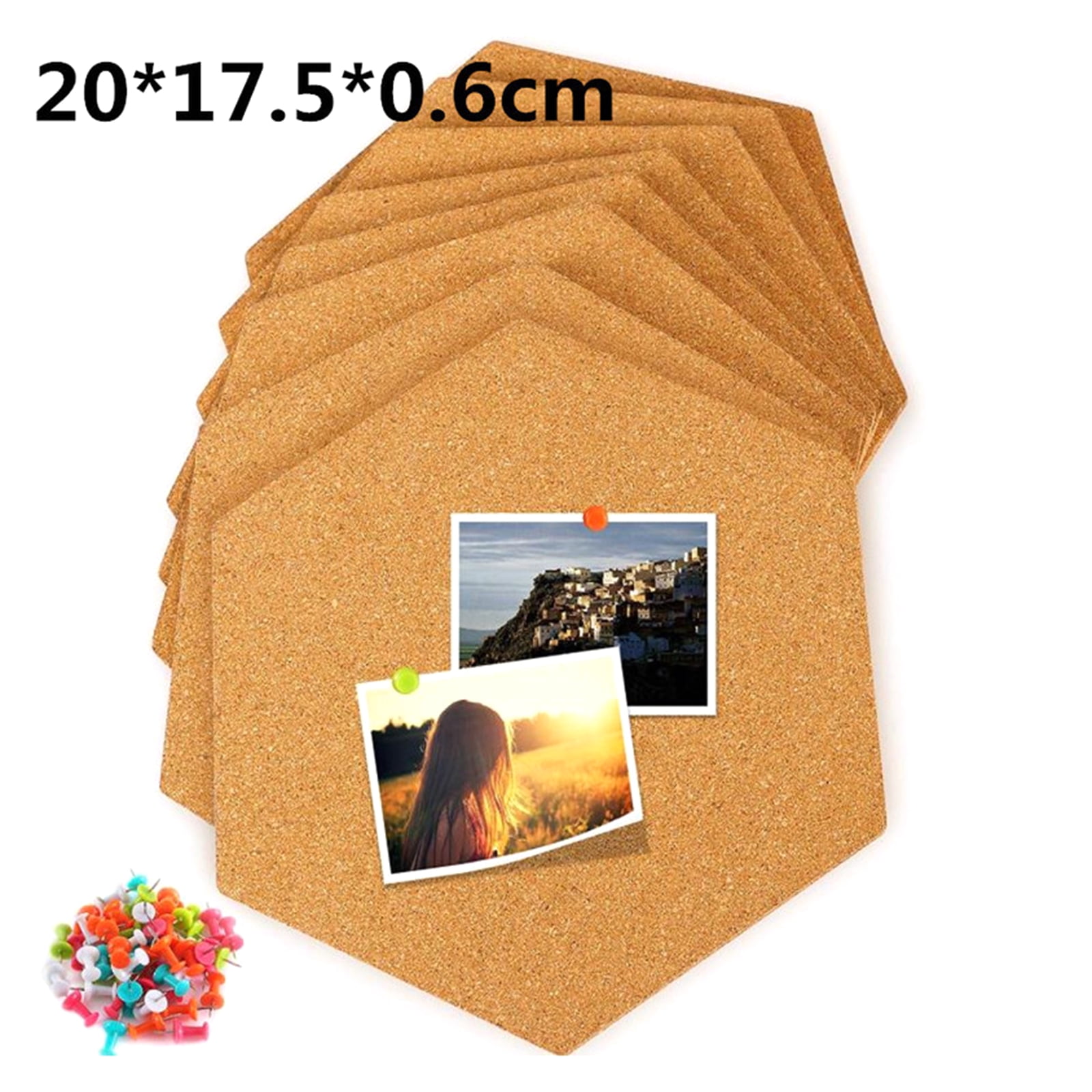 8pcs/set Cork Wood Board Self Adhesive DIY Office Bulletin Notice Message Boards