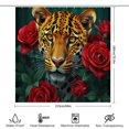 thumbnail image 4 of RKSupls Leopard with Red Roses Shower Curtain, Valentine's Day Waterproof Shower Curtain with Hooks for Home Bathtub Bathroom Decor Washable Fabric Curtains,213x180cm, 4 of 5