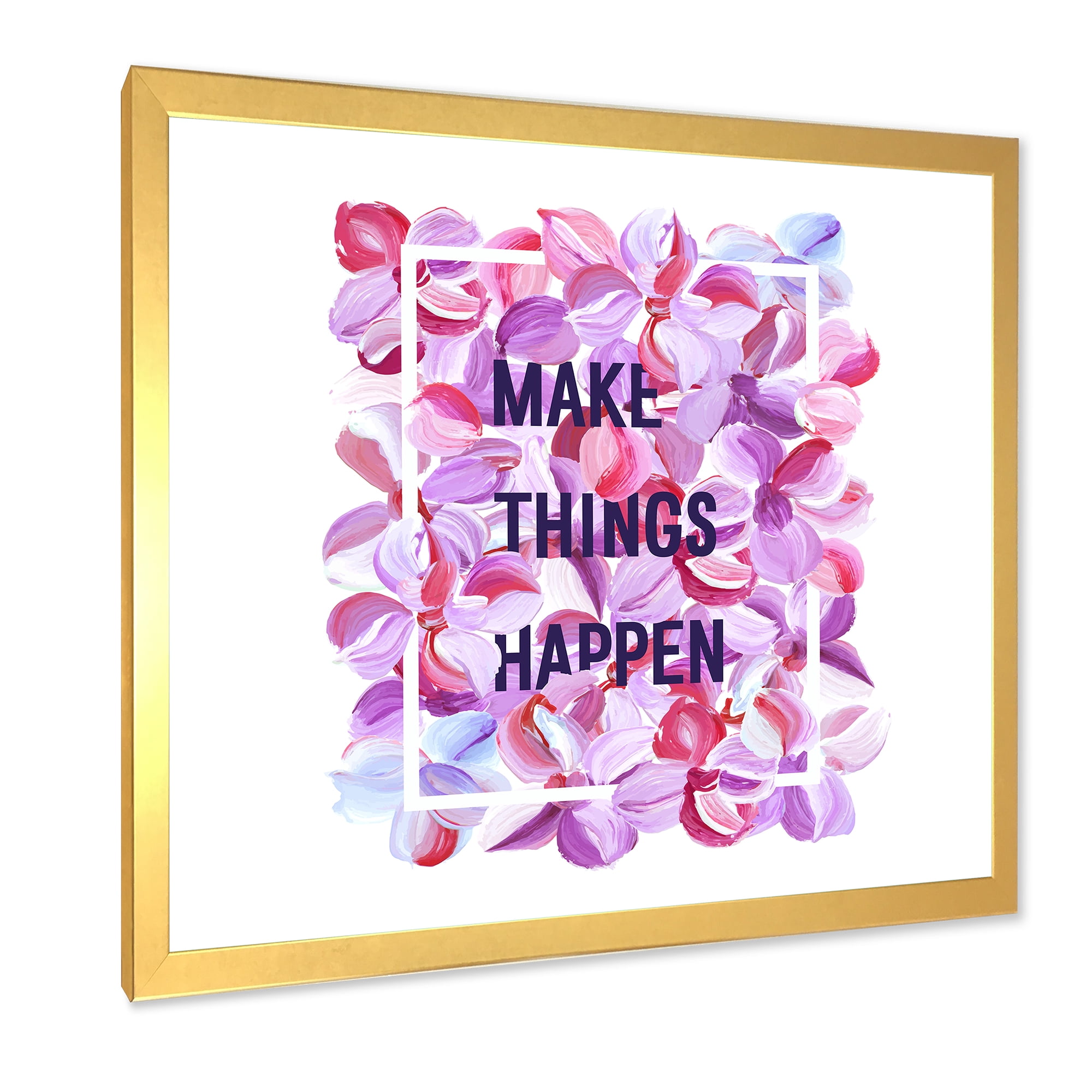 Designart 'Make Things Happen On Purple Flowers' Traditional Framed Art Print