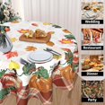 thumbnail image 3 of Pumpkin Tablecloth Round 60 Inch Orange Rustic Fall Table Cloth Washable Autumn Farmhouse Harvest Thanksgiving Table Cover for Kitchen Dinner Room Holiday Picnic Party Indoor Outdoor Decor, 3 of 5