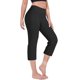 thumbnail image 2 of pantalón elástico de cintura alta 3/4 para mujer pantalones de pierna capris anchos con ajuste activo casual pantalones con bolsillos negro / xl, 2 of 4