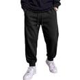 thumbnail image 2 of Men's Casual Solid Sweatpants Elastic Waist Drawstring Joggers Loose Fit Tapered Athletic Pants with Pockets, XL, 2 of 8