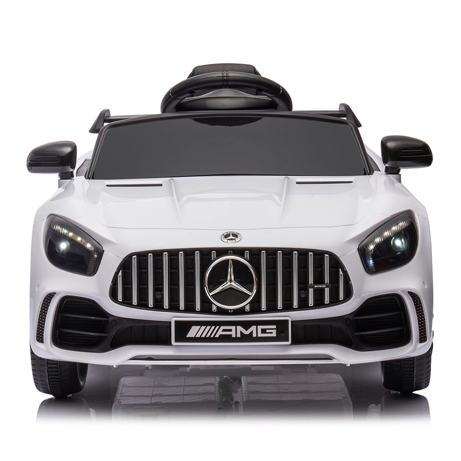 CIPACHO Licensed Mercedes-Benz AMG GTR Dual drive 12V Powered Ride Ons Sports Car with 2.4G Remote Control, White CIPACHO Licensed Mercedes-Benz AMG GTR Dual drive 12V Powered Ride Ons Sports Car with 2.4G Remote Control, White