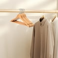 thumbnail image 3 of 10 Pack Maple Wood Hangers Natural Finish Wooden Coat Hangers with Swivel Hooks and Pants Clips for Shirts Suits Jackets Dresses Heavy Duty Closet Organization, 3 of 3
