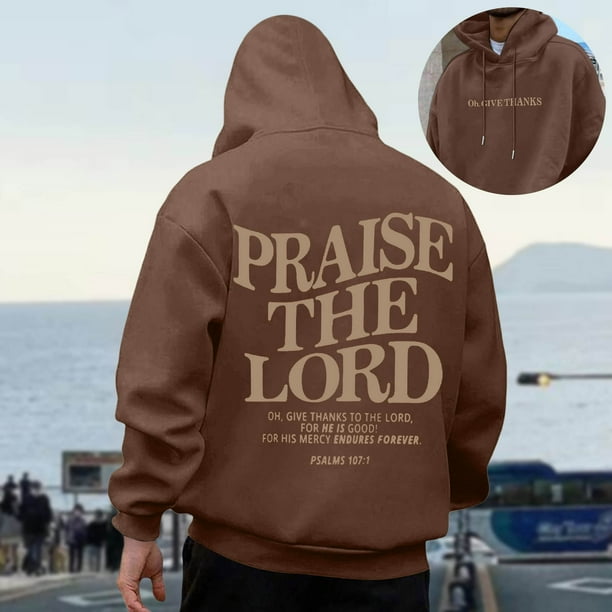 MHFRRA Sudadera con Capucha para Hombre, de Manga Larga, Informal, con Diseño Estampado, para Uso Diario, para El Hogar, Al Aire Libre, Senderismo, Otoño E Invierno, Tela Suave y Cómoda Marrón