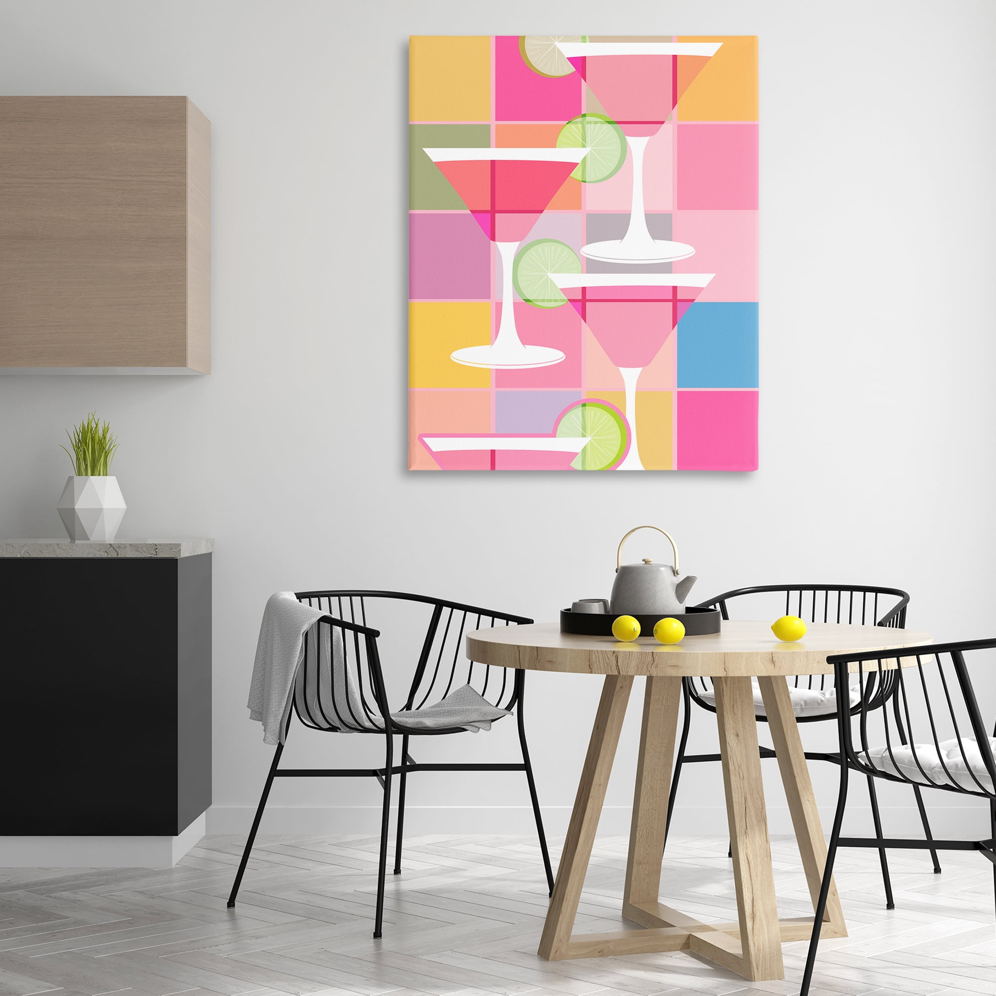 Stupell Industries Cocktail Squares Design Food & Beverage Painting Wrapped Canvas Art Print Wall Art, 36 x 48