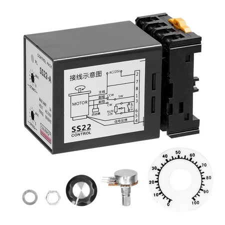 

Walmeck SS22-A 6-250W AC220V 3A 5060Hz Speed Controller Motor Speeds Pinpoint Regulator Control Device