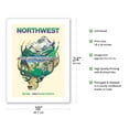 thumbnail image 2 of Northwest - By Rail Takes You Clear Across America - Vintage Railroad Travel Poster by David Klein c.1972 - Bamboo Fine Art 290gsm Paper Print (Unframed) 18x24in, 2 of 4