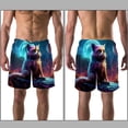 thumbnail image 3 of luoweisi Men's Beach Shorts Quick Dry Swim Trunks with Mesh Lining Cat L, 3 of 5