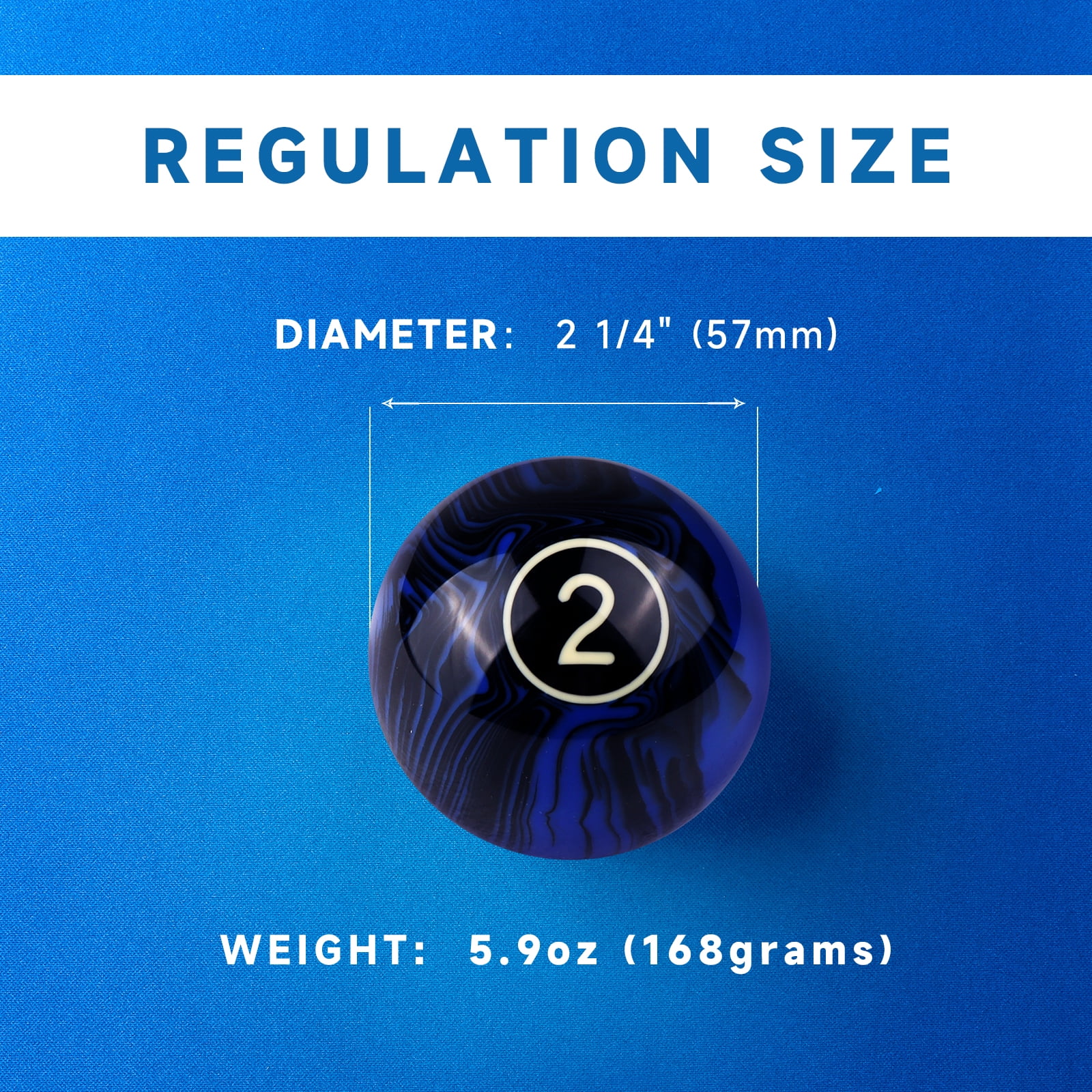GSE Games & Sports Expert 2-1/4" Professional Regulation Size Billiard Pool Ball Set for Pool Table, Great for Game Rooms, Bars - Black Marbelite Swirl Style