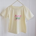 thumbnail image 5 of kpoplk Girls Basic Plain T Shirts 5-16 Years Kids Cotton Summer Tops Crewneck Short Sleeve Tees(Beige,2-3 Y), 5 of 5