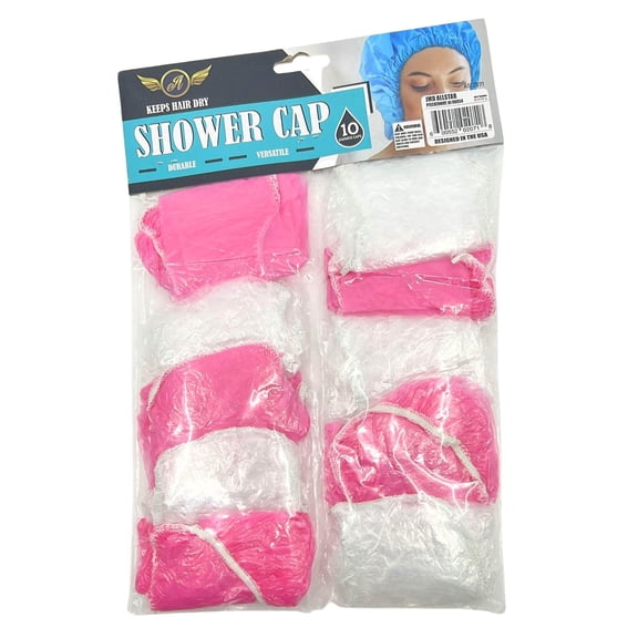 Shower Caps Pink and Clear: 10CT