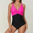 thumbnail image 3 of Maillots de Bain pour Femmes Duoif Maillots de Bain pour Femmes Maillot de Bain Amincissant Rétro Froncé Rembourré Maillot de Bain pour Femmes Rouge Melon D\'eau L, 3 of 3