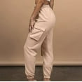 thumbnail image 5 of Plebaso Cargo Pants for Women Solid Color High-Waisted Multiple Pockets Overalls Trousers Ladies Workout Out Sports Pants, 5 of 6