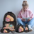 thumbnail image 2 of Yspwyqan Kids Backpack Set Ages 8-15, School Capybara Backpack and Lunch Box Set with Water Bottle Bag, 17 Inch Lightweight Casual Daypack for School Travel Hiking, 2 of 7