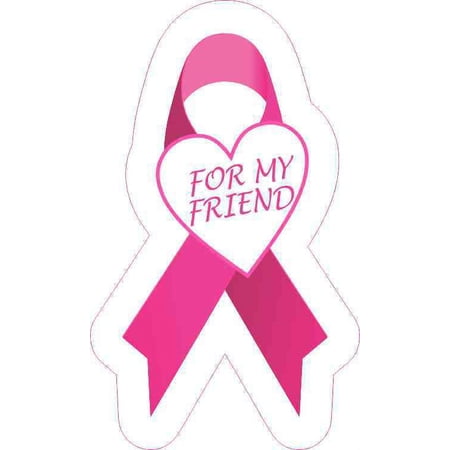 3in x 5in For My Friend Breast Cancer Ribbon Sticker