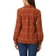 thumbnail image 3 of INSPIRAR CHIC Camisas de Manga Larga Impresas de los Años 50 para Mujeres con Puntos de Corazón M Rojo, 3 of 7