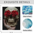 thumbnail image 3 of Diamond Art Kit for Adults, Skull Roses Art Display Diamond Painting for Adults Beginners, 5D DIY Diamond Art Painting Kits, Colorful Diamond Painting Craft for Home Decor 12x16, 3 of 7