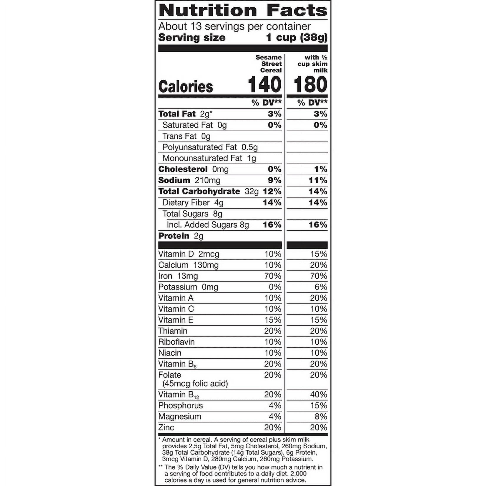 Sesame Street Breakfast Cereal, Cinnamon, Family Size, 18 oz