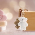 thumbnail image 4 of SHISUYAN 2Pcs White Bear Keychain Plush Key Decoration for Girls Daily Use, 4 of 8