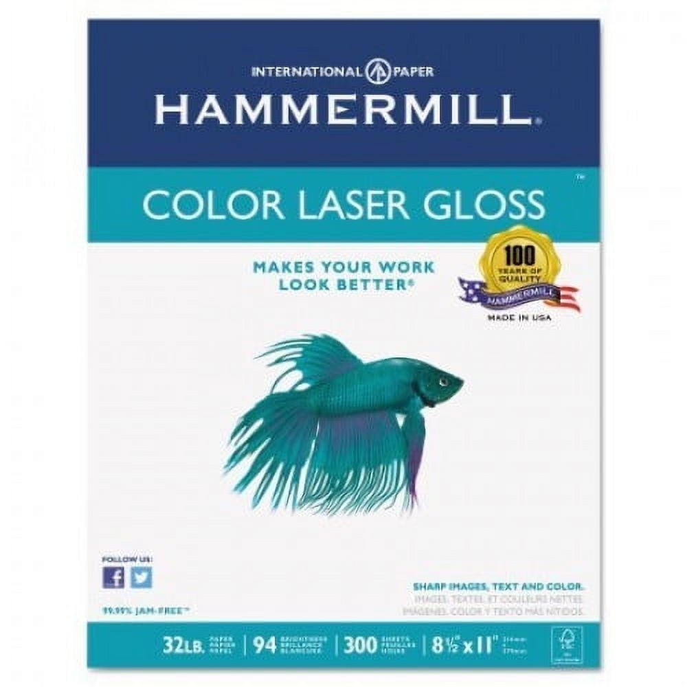 Hammermill 300 Sheets/Pack Letter Size White Color Laser Gloss Paper, 4 Pack