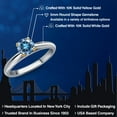thumbnail image 2 of Gem Stone King 10K Two Tone Gold Persian Blue Moissanite Solitaire Engagement Ring for Women | 0.50 Cttw | Round 5MM | Gemstone Birthstone | Size 6, 2 of 6