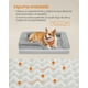 thumbnail image 3 of Feandrea Cama para Perros, Cama para Mascotas, 91 x 68 x 16 cm, Ortopédica con Espuma Corrugada, Funda Extraíble con Motivo Rosa de Peluche, Bordes Elevados Acolchados, Gris Paloma MPGW252G01, 3 of 5