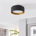 thumbnail image 2 of Lynch 10 in. 1-Light Black and Gold Flush Mount Ceiling Fixture, 2 of 10