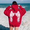 thumbnail image 2 of Women's Hoodies Sweatshirts Graphic Sweatshirt for Women with Long Sleeve Hoodie Tops Preppy Style Casual Pullover for Everyday Wear Red S, 2 of 5