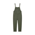 thumbnail image 5 of Fnooota Women's Overalls with Pockets, Casual Adjustable Straps Cotton Linen Loose Fit Summer Jumpsuits Army Green Size L, 5 of 8