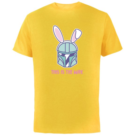 Star Wars The Mandalorian Easter Bunny Ears This is the Way - Short Sleeve Cotton T-Shirt for Adults - Customized-Yellow