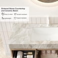 thumbnail image 4 of 48 inch Bathroom Vanity with Sink, Wall Mounted Bathroom Vanities with Drawer and 2 Doors, Roma Travertine-Pattern Countertop and Ceramic Basin, Pre-Assembled, 4 of 6