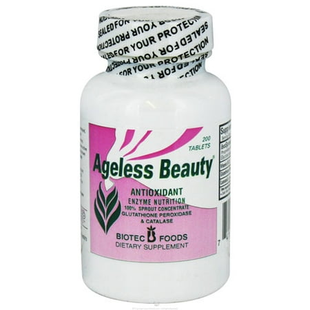 Biotec Foods Ageless Beauty Antioxydant et le supplément de nutrition Enzymes comprimés, 200 Ea
